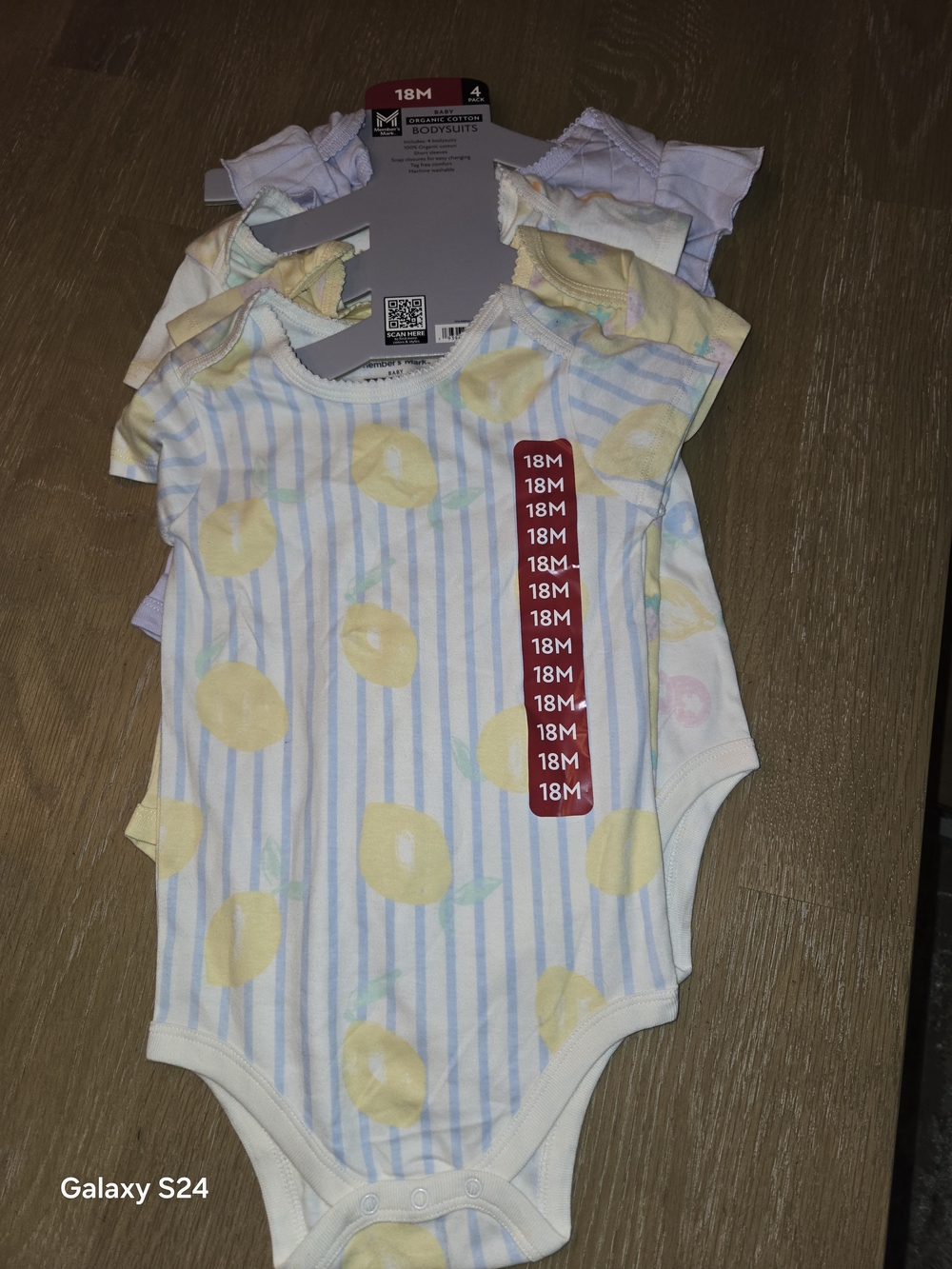 Baby Girl Organic Cotton Bodysuits Lot Of 4 One-Piece Sz 18M New